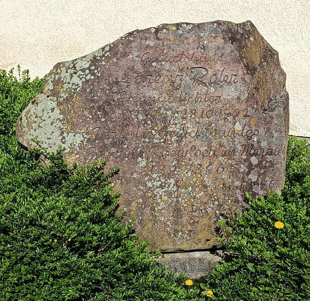 Datei:Lorenz Rohr Gedenkstein Geburtshaus.jpeg